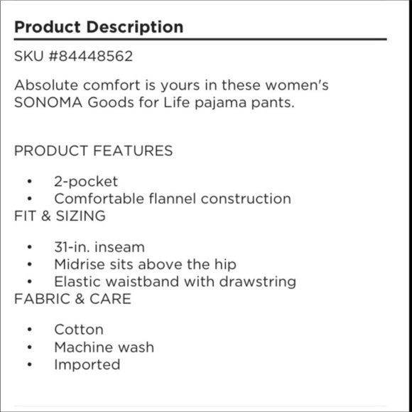 SONOMA XXL Sleep/lounge pants pockets and drawstring waist - Picture 5 of 13